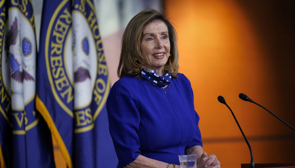 Speaker of the House Nancy Pelosi, D-Calif., speaks during a news conference at the Capitol in Washington, Thursday, Aug. 27, 2020.