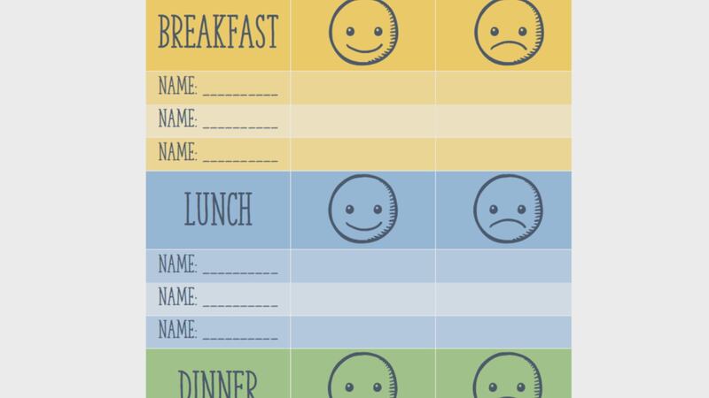 The chart is meant to be placed in a public area in the home.